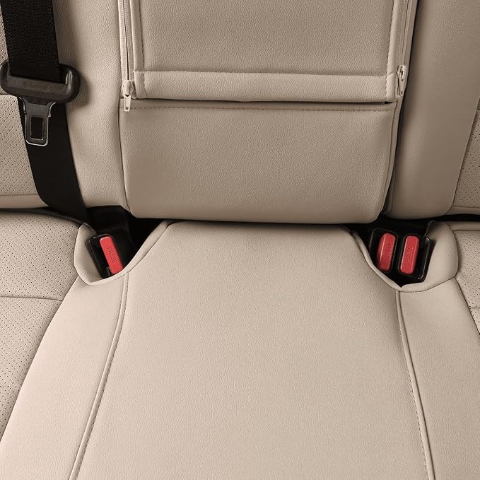 EKR Rav4 Seat Covers Custom Fit for Toyota Rav4 2021-2024 Prime SE,XSE & 2019-2025 Hybrid/PHEV SE,XSE, Leather Car Seat Cover Full Set for SUV,Faux Leather(Beige) - Image 4
