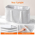 Lifewit Extra Large Tote Bag, Reusable Grocery Bags with Metal Wire Frame and Handles - Image 2