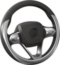 HOTOR Car Leather Steering Wheel Cover, Universal 14.5"-15", Carbon Gray | Universal Car Accessory for Diverse Cars, Car Steering Wheel Cover with Anti-Slip Lining, Full Protection, Easy Installation by HOTOR