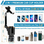SAMPUSS 2-in-1 Phone Holders for Your Car Car Cup Holder Car Phone Holder | 360° rotation 2-in-1 function car phone mount with long arm universal smartphone phone holder car cup holder expander - Image 3