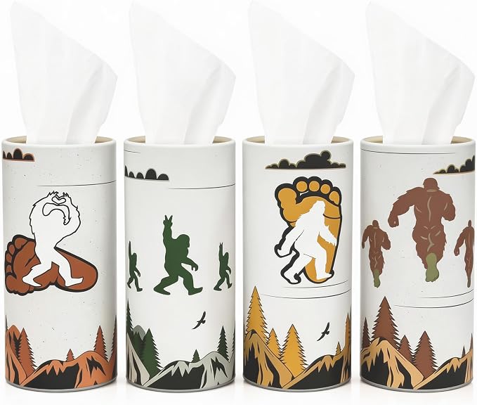 Car Tissue Holder 4 Pack, Bigfoot Tissue Box Cylinder for Car Cup Holder by Unknown