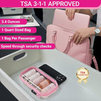 YQBRAO Clear Hard Shell Zipper Cases, 6 Multi-Size Organizers, Pink | Rigid clear shells in three practical sizes organize toiletries, cosmetics, cables, stationery and household essentials - Image 7
