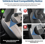 2 Packs Upgraded Foldable Car Seat Headrest Hidden Hooks for Volvo | for Volvo XC90 XC60 S90 S60 V90 V60 60/90 Series Accessories, Storage Organizer for Purse Bag Toy Bottle (Cardamom Brown) - Image 2
