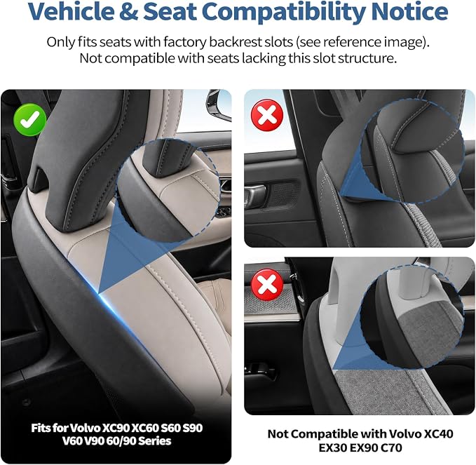 2 Packs Upgraded Foldable Car Seat Headrest Hidden Hooks for Volvo | for Volvo XC90 XC60 S90 S60 V90 V60 60/90 Series Accessories, Storage Organizer for Purse Bag Toy Bottle (Cardamom Brown) - Image 2