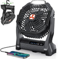 Portable Fan Rechargeable 20000mAh Cordless Battery Powered Camping Fan | with LED Lantern Battery Operated for Travel Bedroom Home Camping Tent Office Beach Desk Fishing Table Black by OnlyNewforYourLife