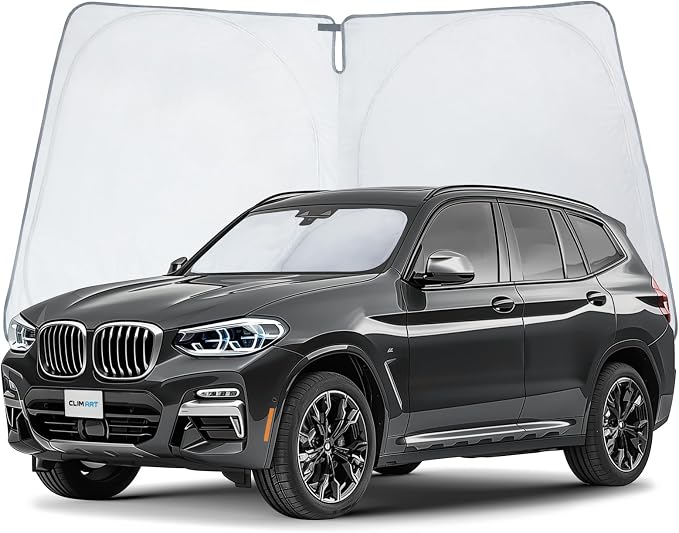 CLIM ART Windshield Sun Shade for BMW X3 2018-2024, Custom-Fit Foldable Car Sunshade, Vehicle Sun Protector, Front Auto Windshield Cover, Car Accessories - WS2014 by CLIMART