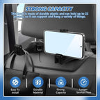 2PCS Car Headrest Hidden Hook, 2 in 1 Car Seat Hook with Phone Holder, Auto Back Seat Hanging Hook for Handbag Clothes Grocery, Universal Vehicle Purse Hooks Holder Organizer (Black) - Image 6