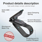 Veharvim Sunglass Holder for Car (2 Pack, One-Handed Operation, Gentle & Secure Hold, Silicone Padded, Universal Fits Sunglass and Car Visor) - Sunglasses Clip for Car Visor (Black & Silver, 4 Pack) - Image 5
