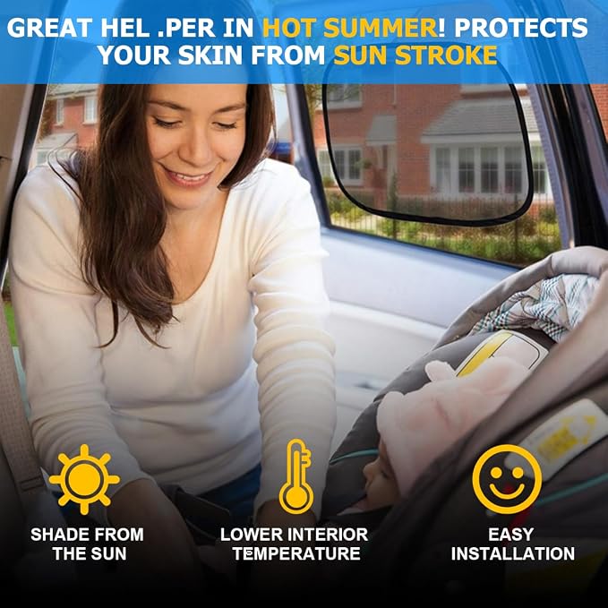 19.69 x 39.37 Inch Car Window Sunshade, Rear | mesh fabric, metal support frame, suction-cup mounting, twist-fold storage, UV and heat blocking - Image 5