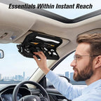 1000D Polyester Car Sun Visor Organizer with Sunglasses Holder | Tactical Organizer, MOLLE Panel, Universal, Mesh Pouch + Pen Slots + Zipper Pockets, Heavy Duty, Esay Installation - Image 5