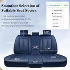 Coverado Rear Seat Covers for Cars, Back Seat Cover for Dogs, Faux Leather Car Seat Covers Backseat, Blue Car Seat Cushion, 3-Pieces Waterproof Universal Seat Covers for Cars Fit for Most Sedans SUV - Image 3