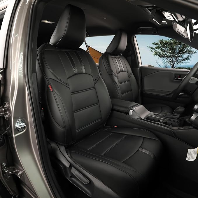 Faux Leather Seat Covers for 2022-2026 Toyota Corolla Cross,Non-Hybrid | Full Set Suv Seat Cushion for Corolla Cross L/XLE/LE,Luxury Waterproof Car Seat Protector,Factory Look,Black-Carbon by Coverdream