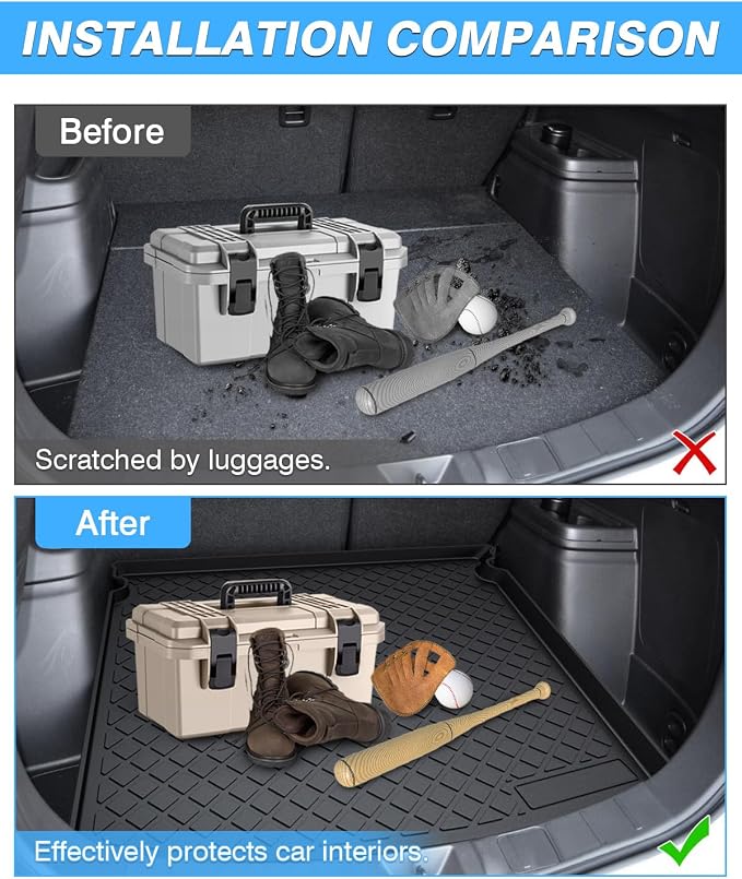 Powerty Trunk Mat for 2014-2019 2020 Mitsubishi Outlander (Not for Outlander Sport Models), All Weather TPE Cargo Mat Liner for Outlander Rear Trunk - Image 3