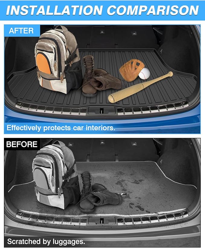 Powerty Trunk Mat for 2023-2026 Lexus RX RX350/RX350h/RX500h(Not for RX450h+), All Weather TPE Cargo Mat Liner for RX Rear Trunk - Image 3