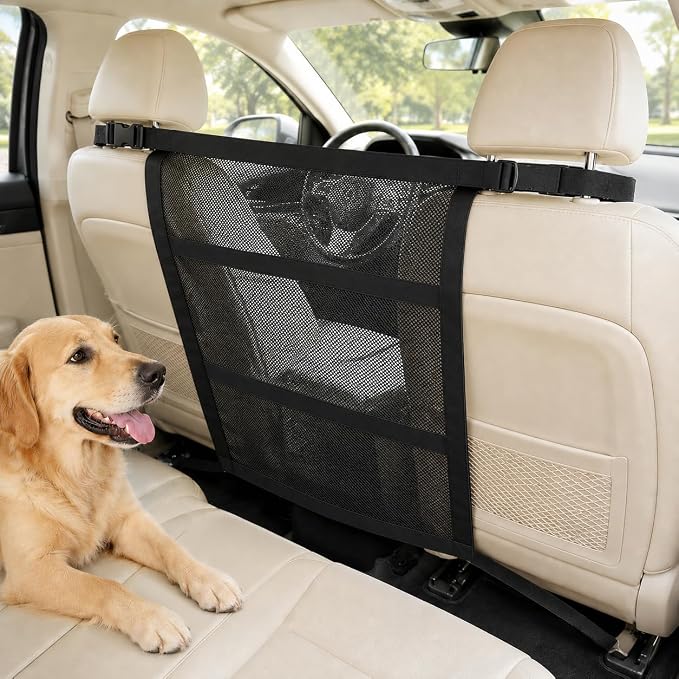 Dog Car Barrier,Car Net for Dogs, Pet Divider for SUVs, Sedans and Trucks | Reinforced Breathable Mesh, Easy Installation by Unknown
