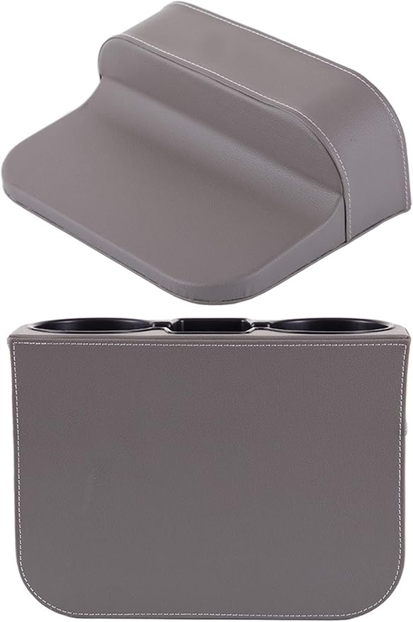 Cup Holder for Car, Car Seat Gap Organizer, PU Leather, XBD Gray | Console Side Pocket, Cup Drink Holders, Easy Install, Universal Fits, Car Coin Cellphone Holder, Auto Front Seat Cup Holder - Image 4