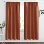 RYB HOME Blackout Curtains for Bedroom Living Room Nursery 72 inches Long | Thermal Insulated, Privacy Protection, Rod Pocket, Drapes for Office Home Theater, W42 x L72, Burnt Orange, 2 Panels by RYBHOME