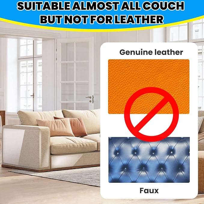 Cat Scratch Furniture Protector: Cat Anti Scratch Tape - Door Protector from Dog Scratching - Clear Training Self Adhesive Tape for Carpet, Sofa, Couch, Door (118in x 11.8in) - Image 6