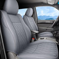 Coverado Tacoma Seat Covers, Car Seat Covers Front Seats, Leather Seat Covers for Cars Car Seat Protector Cushion Tacoma Accessories Custom Fit 2005-2023 Toyota Tacoma Double/Crew Cab(Gray) by COVERADOAUTO
