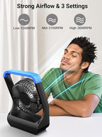 Gazeled Battery Operated Fan, Camping Fan Battery Powered, Super Long Lasting, 5'' Portable D-Cell Battery Powered Desk Fan with Timer, 3 Speeds, Quiet, 180° Rotation, for Office,Bedroom,Outdoor, F24 - Image 4