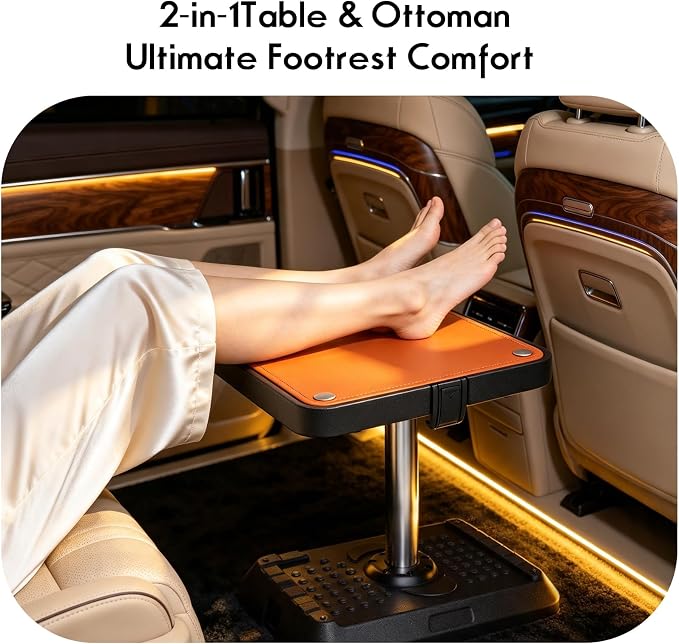 Car Seat Tray Table, Multi-Function Adjustable Car Laptop Desk (Mini) | Two-in-One Office Desk/Footstool Set, Car Tray,Car Desk for Laptop,Portable Car Table,for Front Passenger/Rear/Driver Seat - Image 4