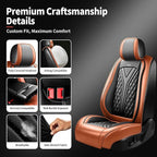for GMC Terrain 2010-2025 2026 Car Seat Covers, Full Set, Brown | Luxury Full Coverage Leather Seat Protectors, Waterproof Breathable, Non-Slip, Easy to Install, Airbag Compatible, All-Season - Image 7