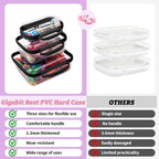 3 Pack Deep Clear Hard Shell Zipper Cases with Handle (Black) | Travel Toiletry Bag, Waterproof 1.2mm PET Hard Plastic Pouches, Organizer Box for Makeup, Toy, Snack, Stationery, Diaper - Image 6