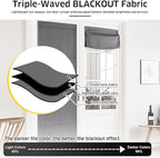 NICETOWN Grey Magnetic Blacktout Door Curtain for French Window Cover | Room Darkening, Thermal Insulated, Temporary, Roman Roll Up Shade for Glass, Front Back Kitchen Window, 1 Panel, W30 x L72 - Image 6