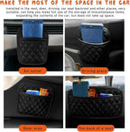 2PCS Car Side Pocket Organizer, Leather Auto Seat Storage Bag for Cell Phone Sunglasses, Waterproof Document Holder Tray Pouch for Vehicle Seat Gap Filler, Car Accessories (Small) - Image 7