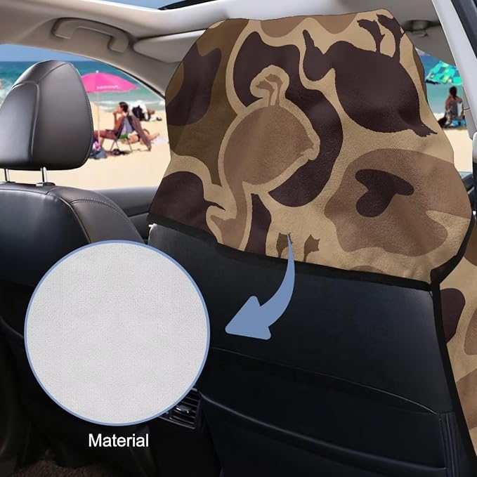 Camo Duck Car Towel Seat Cover Breathable Comfort Car Seat Cover Protector with Storage Bag Easy to Store for SUV Vans Sedans Trucks - Image 3