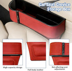 Car Seat Gap Filler Organizer with Cup Holder Expander, Leather Console Seam Filler Storage Box, Auto Front Seat Gap Organizer for Phones Keys Glasses, Universal Fit (Wine Red Driver) - Image 3