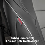 EKR Tacoma Car Seat Covers Custom Fit for Toyota Tacoma (Petrol) 2024 2025 2026 DoubleCab/CrewCab SR/SR5/TRD Sport/TRD Off-Road/Limited -Truck Seat Covers Full Set,Faux Leather(Black/Gray) - Image 2