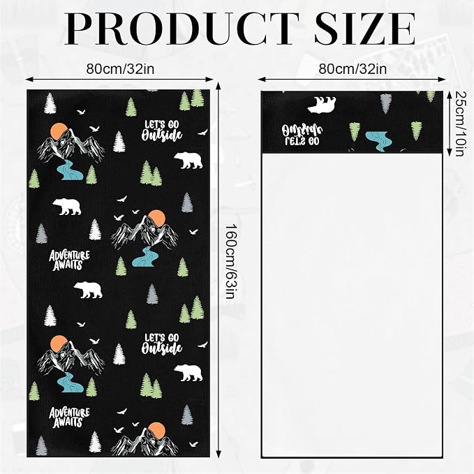 1 Pack Car Seat Towel Covers with Storage Bag, Multifunctional Camping Towel for Gym Outdoor Sport, Picnic, Beach, Pet Dog Travel,Non-Slip Washable Car Seat Protector (Adventure) - Image 5