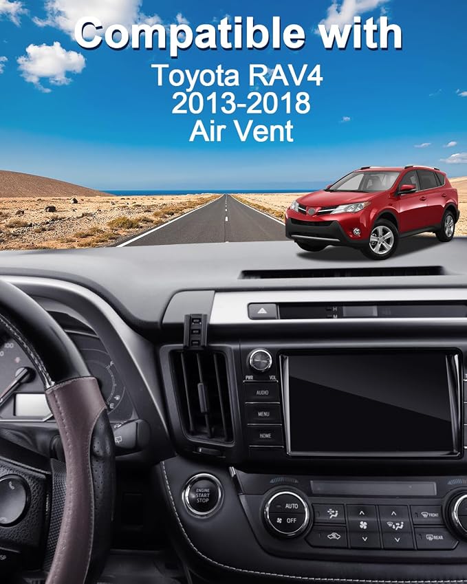 PZK Magnetic Car Phone Holder for Toyota RAV4 2013-2018 Accessories Vent | Strong Magsafe RAV4 Car Phone Mount Fixed Clip Hands Free 360° Rotation Phone Cradles Fit for All 4.0-7.0'' Smartphones - Image 2