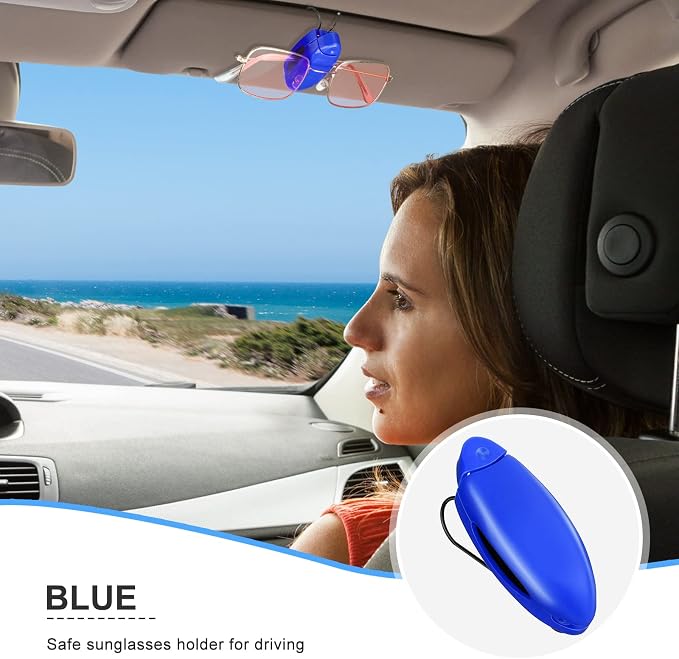 Frienda 5 Pcs Sunglasses Holder for Car Sun Visor Clip,Bright Color | Visor Clips for Eyeglasses, Securely Holds Glasses, Ticket Card Holder, Metal Shell Spring Clip, For Women Men Drivers - Image 5