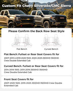 Huidasource Fit for Truck Seat Covers Chevy Silverado/GMC Sierra, Chevrolet Seat Covers, 1500 2007-2013&2019-2026, 2500HD 3500HD 2020-2026 Crew Double Extended Cab, Thickened Nappa Leather Black&White - Image 2