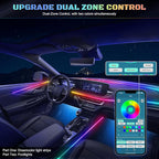 Dreamcolor Acrylic Interior Car LED Strip Light with Wireless APP, RGB 10 in 1 with 175 inches 612 LEDs Fiber Optic Strip Lights for Car, Dual Zone Symphony Neon Car Ambient Lighting - Image 4