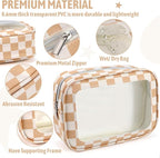 YOPCDJ 3PCS Clear Toiletry Bag, TSA Approved Travel Makeup Pouch with Zipper for Cosmetics and Toiletries, Diaper Bag Organizer Pouch Set, Women's Purse Organizer and Clear Car Bag - Image 4