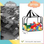 6 Pcs XL Toy Storage Bags Widen Waterproof Clear Toy Organizer with Labels | 12.6×9.25×6.9In Reusable PVC Transparent Organizer Bags with Zipper for Building Blocks, Puzzle, Board Games Travel Storage - Image 5