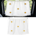 Car Side Window Sun Shade Privacy Curtain for Baby, 25.2"x18.1" Cute Blackout UV Protection Car Window Shades with Suction Cup for Back Seat, Auto Camping Windows Screen Shades (Five Smile Flowers) by Unknown