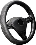 New Diamond Leather Steering Wheel Cover with Bling Crystal Rhinestones | Universal Fit 15 Inch Car Wheel Protector for Women Girls Black Diamond by ChuLian