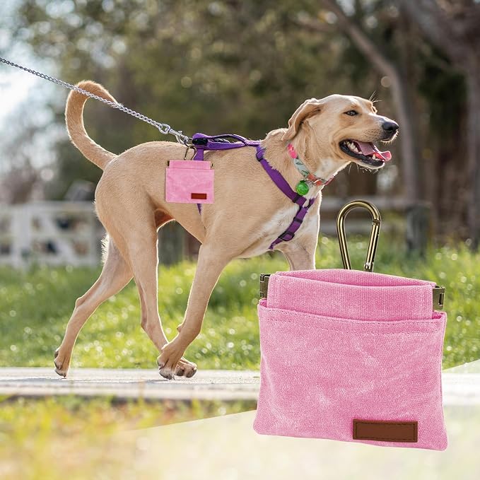 1 Pcs Pocket Pet Training Pouch,Dog Treat Pouch (Pink) | For Portable Pet Dog Walking Bag, Travel or Outdoor Use - Image 7