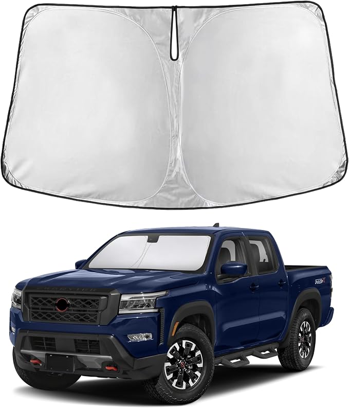 EcoNour Windshield Sunshade Compatible for Nissan Frontier 2022-2025 2026 | Sun Visor for Front Windshield & Window Sun Shade Cover, UV Heat Blocker & Protector, Car Accessories by EcoNour