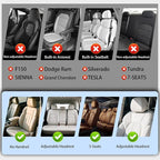 Universal Fit Premium Beige Leather 5-Seats Car Seat Covers | Waterproof full-set seat protector for Cars,SUVs,Trucks,airbag-safe,wipe-clean,10-min install,all-season car seat cushion. - Image 2