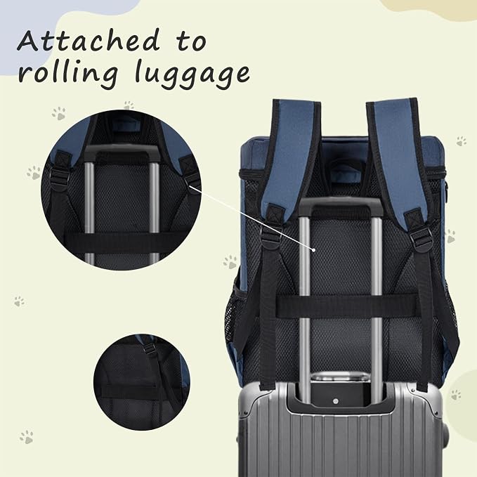 ANILD Dog Travel Bag Backpack, Flight-Ready TSA-Approved Dog Travel Bag with 2 Leak-Proof Food Canisters, 2 Foldable Silicone Bowls, Multi-Compartment Organizer for Hiking, Camping, Dog Mom Essentials - Image 6