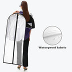 Dress Bags for Gowns Long, 65'' Garment Bags for Hanging Clothes, Suit Bag Cover for Storage and Travel (Clear) - Image 6