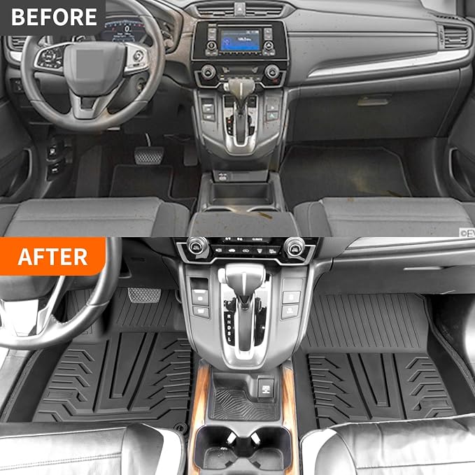 powoq Fuel Floor Mats Cargo Mat Compatible with 2017-2022 Honda CRV | Trunk Mat Floor Liner TPE Replacement for 2017-2022 Honda CRV Accessories (Fit 17-22 Fuel Model, Trunk+Backrest+Floor Mat) - Image 2