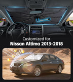 Windshield Sun Shade for Nissan Altima 2013-2018 with 360° Rotating Shaft | Custom Fit Umbrella Sunshade for UV Blocking, Interior Heat Protection, Easy Storage, UPF 50+ Cool Windshield Cover - Image 2