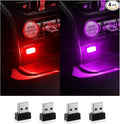 Augeny 4 PCS USB LED Car Interior Atmosphere Lamp, Plug-in USB Decor Night Light, Portable Auto Ambient Lighting Kit, Universal Vehicle Interior Accessories for Most Cars (2 Red+2 Purple) by Augeny