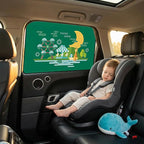 Magnetic Car Window Shade for Baby, Cartoon Pattern Automotive Side Window Blackout Curtain, Vehicle Sun Shade UV Privacy Protection Heat Blocking Cover, Universal Fit (Amusement Park) - Image 3